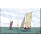 Preview: Stretcher frame canvas 40 x 30 cm Watercolor Maritime Zeesenboote Sailboats Boddenkette of Fischland-Darß-Zingst - Z3